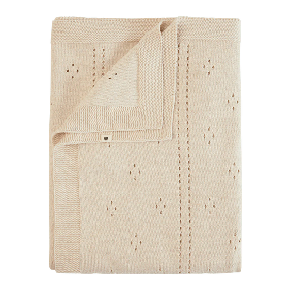 Bibs Prjónað Pointelle teppi - Ivory